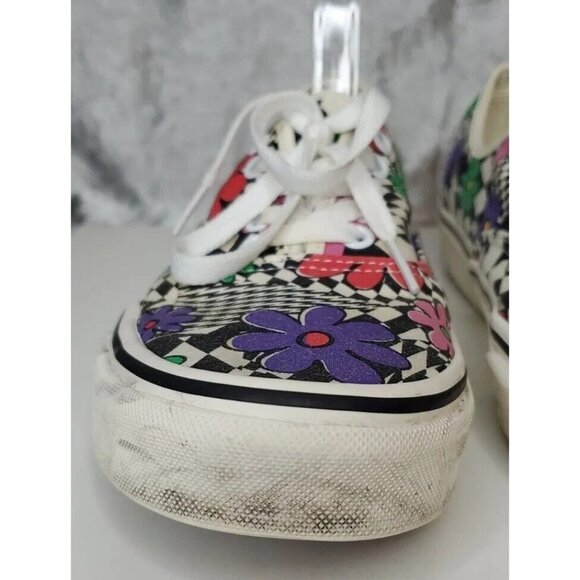 Vans Authentic Printed Floral/Check Men's Classic Skate Shoes Size 10 red green - Picture 4 of 11